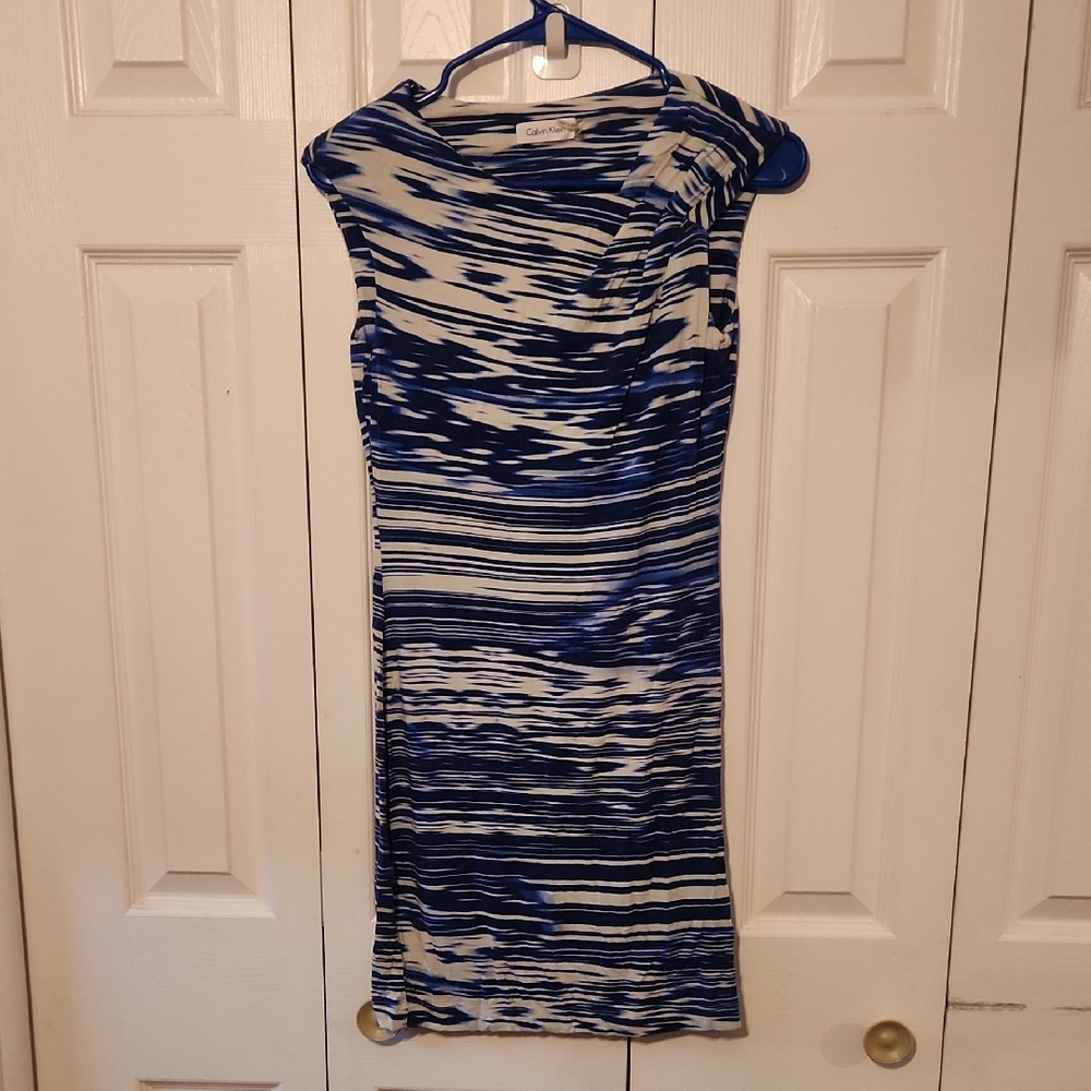 🍁LOWEST PRICE SALE🍁 CALVIN KLEIN: Blue And White Dress